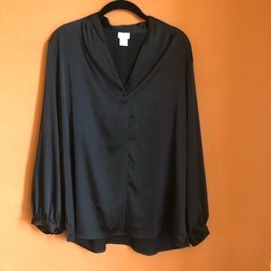 Chico’s black long sleeve women’s blouse size 12/14